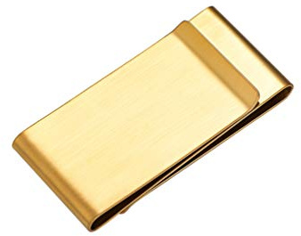 PROSTEEL 18k vergoldet Herren Geldscheinklammer Geldclip zweilagiger Halter für Visitenkarte Kreditkarte Geldscheine Brieftasche für Weihnachten Vatertag Neujahr, Gold
