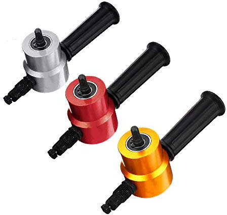 TuToy Red/Gold/Grey Double Head Sheet Metal Nibbler Cutter Drill Attachment Metal Sheet Cutter - Red