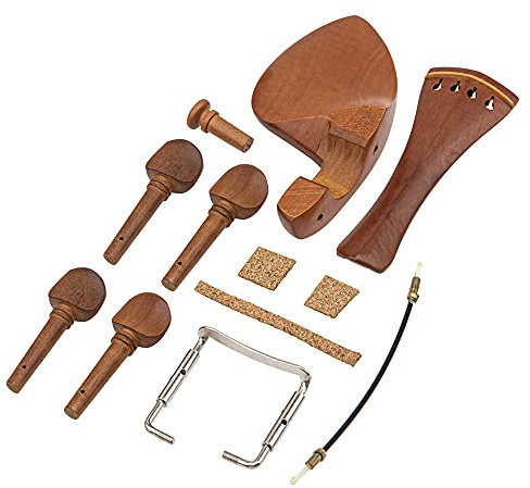 1Set Yootones Wood 4/4 Violin Parts Set Include Chin Rest,Tuning Pegs,Bridge Pins & Tailpiece