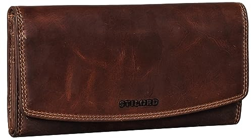 STILORD “Felicia” Große Geldbörse Damen Leder RFID Schutz Vintage Frauen-Portemonnaie Viele Kartenfächer Frauengeldbörse Groß mit Reißverschluss in Geschenkbox Echtleder Farbe:schwarz
