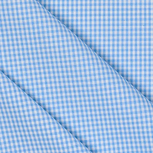 Mondo Tessuti - Tessuto Cotone a Quadretti in Diverse Misure PURO COTONE 100% TESSITO NON STAMPATO ALTEZZA 150CM - Al metro (Quadro Piccolo, Celeste)