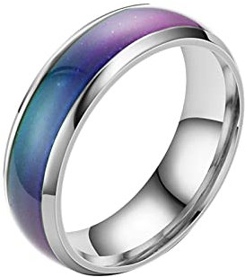 PAIHUIART Ring Ringe Damen Bijouterie Frauen Schmuck Farbwechsel Stimmungsring Emotional Temperatur Mode Temperaturempfindlich Glasierter Sieben-Farben-Ring 7