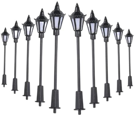 RANRAO 30 Stück Modell Bahn Lampe, Mini Laternenpfahl, Modelleisenbahn Zug Hof Lampe Straßenlaterne Beleuchtung Lampe, H0 TT LED Leuchte Minigarten Dekor für Eisenbahn Puppenhaus Mikro Landschaft