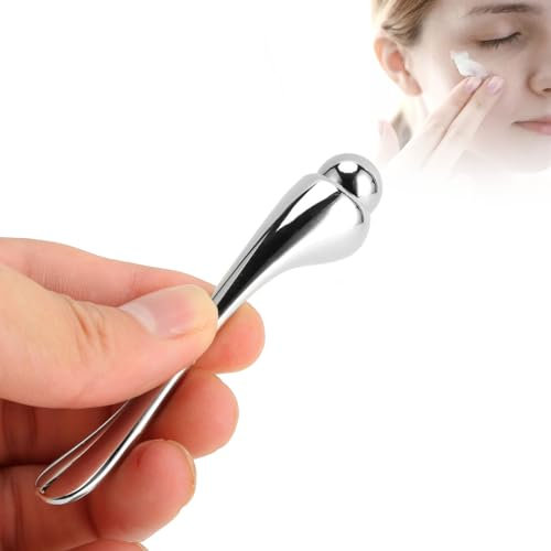 Bacchetta Rullo Crema Occhi in Metallo, Massaggio Viso, Massaggiatore Viso per Applicatore, Riduce il Gonfiore Favorisce L'assorbimento Bacchetta Massaggiatore Occhi in Metallo
