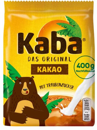 Kaba Kakao Pulver Schokolade 400 g im Nachfüllbeutel, das Original, Kakaopulver zum Teilen mit der Familie