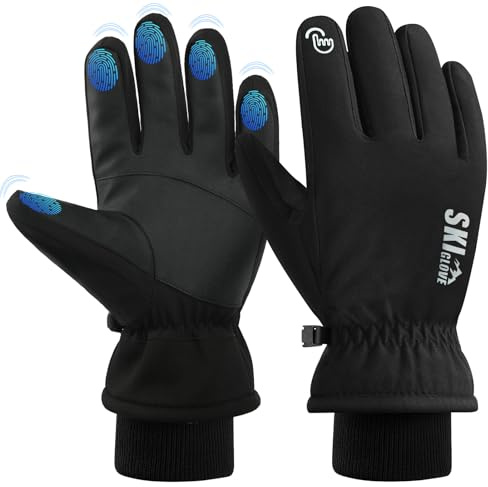 ZENUTA Winter Gloves for Men, Waterproof, Warm, Cycling, Touchscreen, Snowboarding (XL)