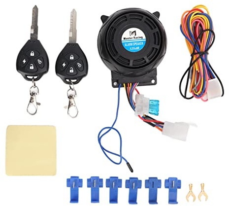 Sistema Allarme Moto Antifurto Nero con Doppio Telecomando Avvisatore Acustico 12V Universale Per Veicoli E Moto Elettrici