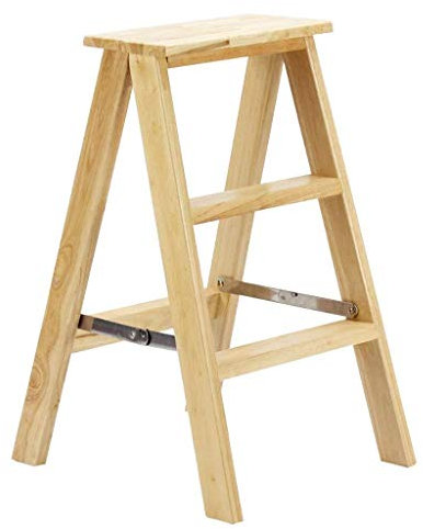 Indoor-Kletterhocker, Tritthocker, hohe Pedalbank, klappbare Treppe, Stuhl, 3 Stufen, Holzleiter, Hausgarten, Werkzeug, Bibliothek, Büro, Dachboden/B