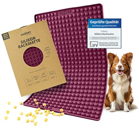 Collory® Backmatte Hundekekse für MINI HALBKUGEL (1cm Ø) Leckerlis, Silikon Backform, Backunterlage für Backblech, Diätmatte, Hitzebeständig, Lebensmittelecht & Bpa-frei