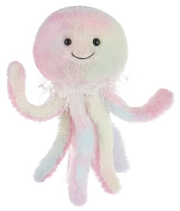 Apricot Lamb Quallen plüsch meerestiere Plüschtiere für Kinder, weiche niedliche Kuscheltier für Baby Mädchen und Jungen, Flauschige Quallen Mehrfarbig 26 cm