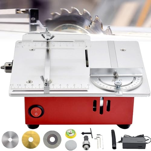 Multi-Functional Table Saw Electric Saw Cutter Speed & Angle Adjustable 13MM Cutting Depth with Blade Flexible Shaft and Accessories
