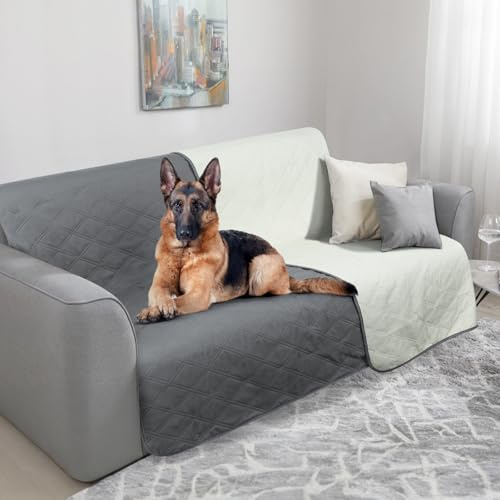 TAIKURA wasserdichte Hundedecke, Hundedecken rutschfeste Hundematte robuste Katzendecke Wiederverwendbare, kann als Schutz für Sofa, Bett, Autositz, Waschmaschine waschbar(Dunkelgrau, 172 x 208cm)