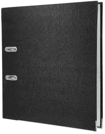ZRHWSPD Kontoauszugsordner A4 Size Plastic Lever Arch File Folders with Clip and Finger Grip Hole (Black) Office folders Document Organizer(Black)