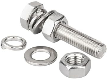 Viti a testa esagonale Bulloni M12 x 20-200mm, Acciaio inossidabile, Dadi, Rondelle piatte e di sicurezza, Completamente filettati dal bullone, Bulloni esagonali(M12*120 (2 sets))