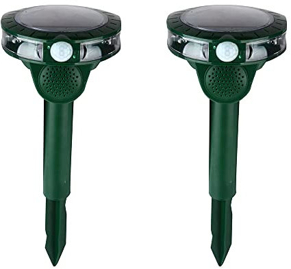 2x Repellente Per Gatti Ultrasuoni, Solare Ultrasuoni Per Topi Da Esterno - Frequenza Regolabile 5 Modalità, Dissuasore Per,Piccioni,Uccelli,Cani,Gatti,Topi,Volpi, per Prati e Giardini (2)