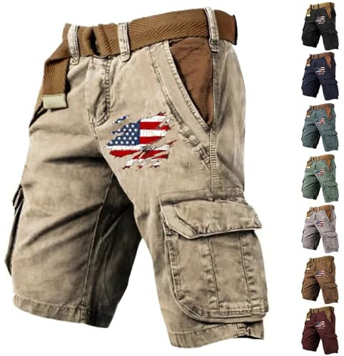 Herren-Cargo-Arbeitshose, Outdoor-Cargo-Shorts, mehrere Taschen, Militär-Shorts, Retro-bedruckte Shorts, Outdoor-Arbeitshose, atmungsaktiv, schnelltrocknend, Kletter-Shorts, Schwarz , L