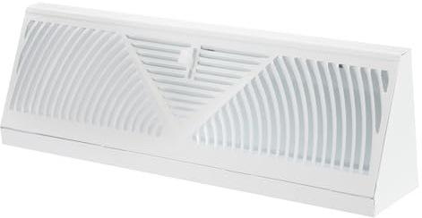 PATIKIL Bodenleisten-Registerventilator, 38,1 cm, Kanalöffnungsgröße, Lüftungsschlitzabdeckung, Luftverteiler, Bodenleiste, Luftabdeckung, HVAC-Ecke für Zuhause, Boden, Wand, Weiß