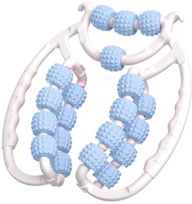 Último diseño Rodillo de piernas, rodillo de masaje de 20 ruedas para piernas, rodillo de celulitis de plástico, rodillo masajeador de celulitis para muslos, herramienta de masaje de celulitis (azul)