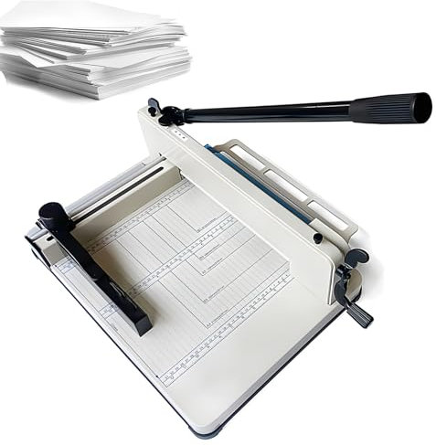 Manueller Hebelschneider mit Klingenverriegelung, automatischer Klemme und klarer Schneidführung für präzises Schneiden von Papier, Leder und PVC