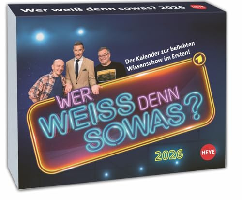 Wer weiß denn sowas? - Tagesabreißkalender 2026 - Heye-Verlag - Tischkalender mit vielen Fragen aus der beliebten Quiz-Show - 14 cm x 11 cm