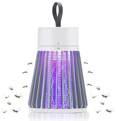 Extractor de mosquitos, lámpara colgante recargable para matar mosquitos, trampa portátil UV para interiores y exteriores, alimentado por USB con rejilla para camping, dormitorio, patio, cocina