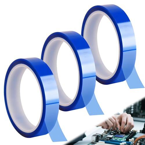 Hongoen 3 PCS Hitzebeständiges Klebeband,10mm x 30m Sublimationsklebeband, SublimationKlebeband,Hitze Klebeband,KlebebandHitzebeständig, für Sublimationsband, hitzebeständig, ohne Rückstände