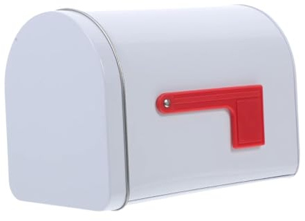 Sharplace Boîte aux lettres en fer blanc, boîte aux lettres jouet rétro pour activités d'échange, mini, pour salle de classe, de ferme, Blanc