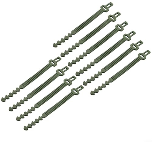 Yuanpgky Lot de 10 attaches d'arbres en caoutchouc souple et réglables - 24 cm - Vert - Protection UV - Durée de vie de plus de 10 ans