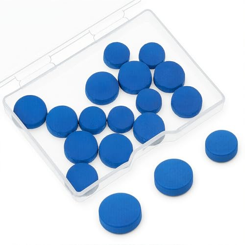 ElevateTech Billard-Queue-Spitzen, Ersatz-Reparatur-Set für Snooker-Tischqueues mit Aufbewahrungsbox, Blau, 10, 12, 13 mm, 15 Stück
