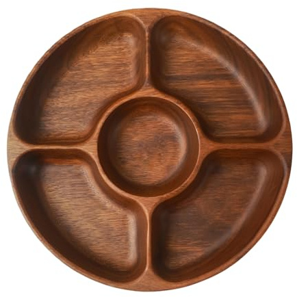 Nuyhadds Bandeja Para Servir - Fuente De 5 Compartimentos, Tabla Decorativa Para Embutidos Para Refrigerios, Elegante Exhibición Para | Snacks Embutidos Postre Dulces Para Merienda Charcutería