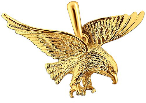 CLEVER SCHMUCK Anhänger Adler Gold 36 x 24 mm fliegend glänzend 333 GOLD 8 KARAT für Damen & Herren im Luxus Etui