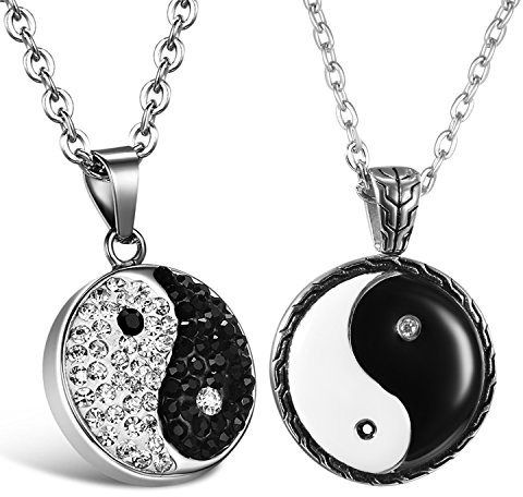 Cupimatch 2pcs Halskette Herren mit Wolf Zahn Anhänger Edelstahl Länge Verstellbar Schmuck für Jungen 62+4,5cm, Schwarz Silber