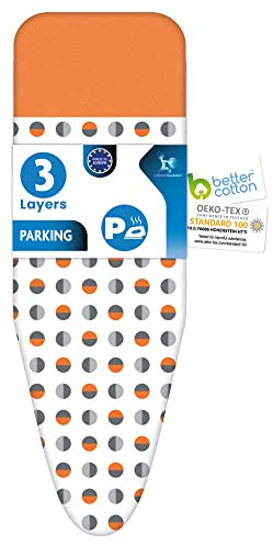 LaundrySpecialist Housse pour table à repasser avec zone de stationnement résistante à la chaleur pour votre fer à repasser - max 10 min.250 degrés Celsius - Taille L/XL pour 52x140 cm - 3 couches