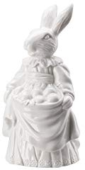 Hutschenreuther Hasenfiguren Weiß Hasenfrau mit Eiern, 13, 3 cm