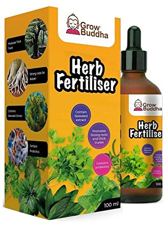 Grow Buddha Herb Food Fertiliser – Liquid Concentrated Fertiliser for Herb Plants 100 ml – Fast growth with strong root – Suitable for all Vegetable and Herb plants