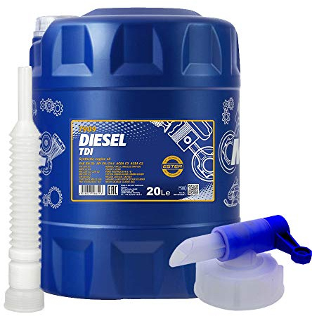 20l, MANNOL 7909 Diesel TDI 5W-30 505.01 DPF Motoröl + Ausgießer + Zapfhahn