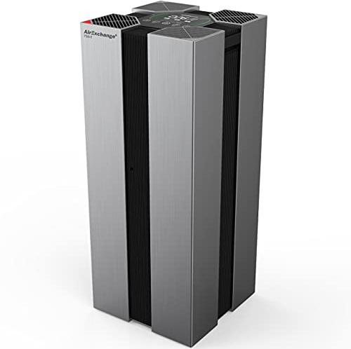 AirExchange LuAirExchange Luftreiniger 750-T | UV-C Lichttechnologie mit HEPA 14 Filter, entfernt 99,995% der Partikel | permanente Luftqualitätsüberwachung mit Farbfeedback | grau
