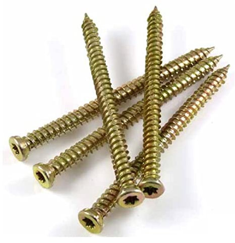 100 x Concrete Frame Screws 7.5 x 82mm Window Fixings for Masonry Stone & Brick
