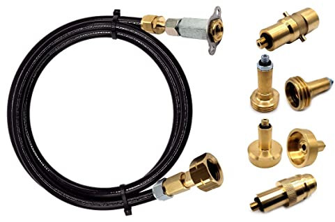 Gomet LPG GPL European Propane Gas Bottle Refill Set for All Europe with Bayonet Euronozzle DISH ACME Adaptors to M10 Mini Hidden Filling Point