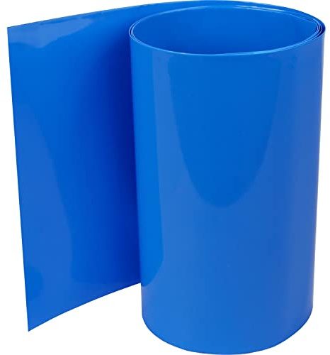 ISOLATECH PVC-krympslang Ø63,7mm x 1m, flat bredd 100mm, blå utan lim, krympförhållande 2:1, omärkt - metervara för isolering av 18650-batterier