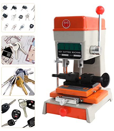 ECUTEE Schlüsselkopiermaschine Schlüsselvervielfältiger Schlüsselfräse Maschine Säulenbohrmaschine Automatische Schlüsselkopiermaschine Professionelle Schlosser Werkzeug 120W