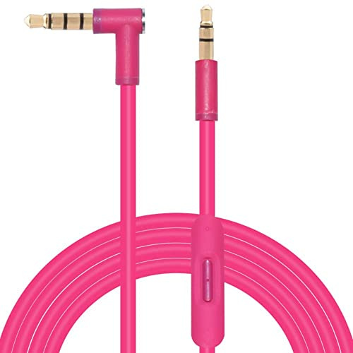 Toxaoii AUX Audiokabel mit Mikrofon Kompatibel mit Beats Solo 2 Solo 3, Wireless, Solo HD, Studio 3, Pro, Detox, Mixr, Executive Kopfhörer, Headphone Replacement Audio Cable Cord(1.4m, Rosa)