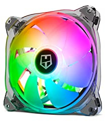 NOX XTREME PRODUCTS HUMMER X140 – Ventilador para caja PC 140 mm, LED ARGB, 7 aspas translúcidas, diseño silencioso, rodamientos hidráulicos, esquinas con soporte de goma, color negro