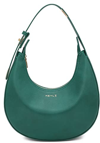 Keyli Bolso de hombro elegante casual monederos de embrague para mujer 3 maneras ajustar correa bolsos con cierre de cremallera, Verde