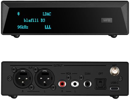 blafili B3 Professional XLR Bluetooth v5.1 Music Receiver, LDAC & aptX HD Streamer, Built-in ESS DAC, Analog RCA, Digital Optical and COAXIAL Outputs, for Audio Mixer, DJ Speakers & PA System