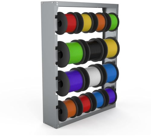 DFENG Wire Spool Rack,Wall Mounted Cold-Rolled Steel Wire/Cable Dispenser | with 4 Adjustable Rods Heavy Duty Spool Storage Rack Wire Holder for Electrical Industrial Retail Use (C)