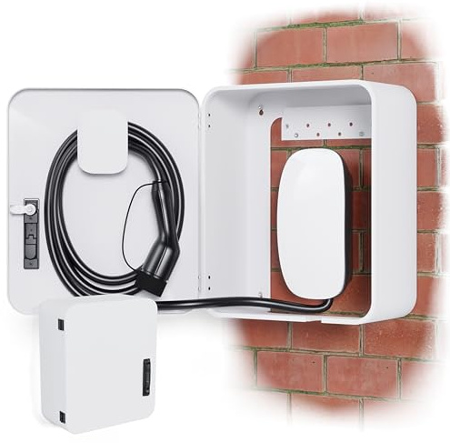 ChargeWrap EV Electric Vehicle Car Charger Cover Protector Tesla Wall Charging Station Cable Cord Holder Lock Box Indoor Outdoor