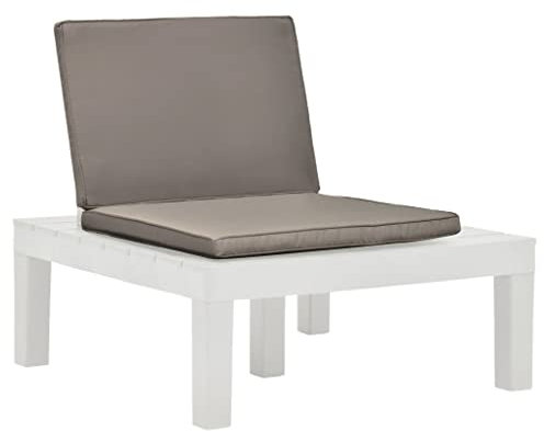 AJSEOYBS Gartenmöbel,Terrassenstühle,Atmungsaktive Gartenmöbel,Garten-Lounge-Stuhl mit Sitzpolster Kunststoff Weiß,Comfy Lounge Chair, Outdoor Möbelfür Rasen, Garten, Balkon im Freien usw