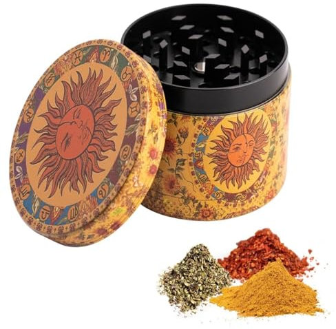 parallelower Grinder Molinillo Especias Trituradora de Hierbas Multifuncional a Base de Plantas Grinder con Rascador de Polen para Especias Hierbas Especias Hierbas