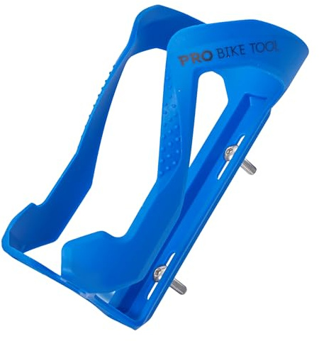 Pro-Bike Tool Bike Water Bottle Cage - Nylon & Glass Fiber - Lightweight 46g - Secure Retention - Fits 20-32 oz Bottle - Quick Install with Stainless Steel Bolts - Blue - Road & Mountain Bikes